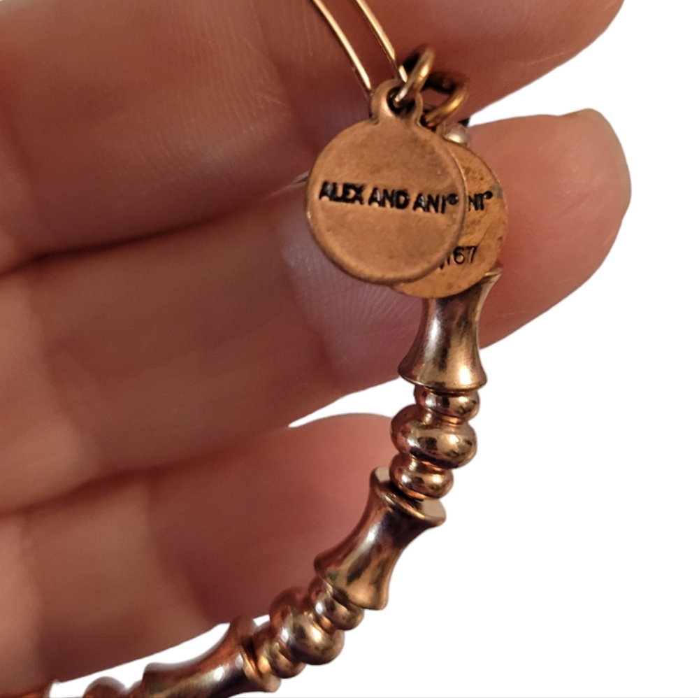 Bangle Bracelets Alex And Ani Set Of 7 Rose Gold - Picture 7 of 9